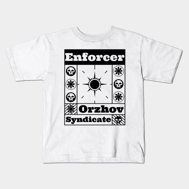 Orzhov Syndicate | Enforcer | MTG Guild Black on White Design Kids T-Shirt by ChristophZombie